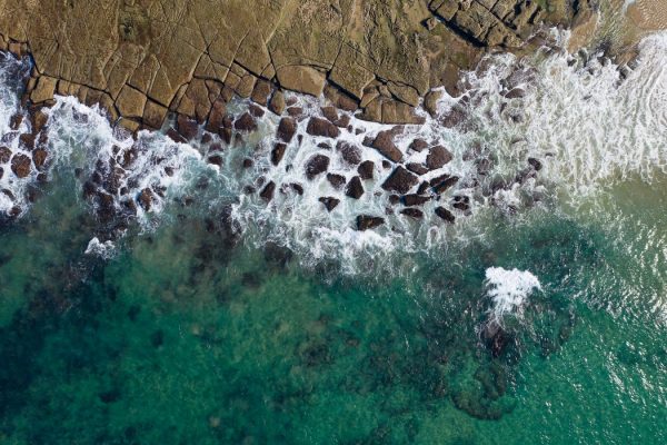 Beautiful drone shot of the Ocean